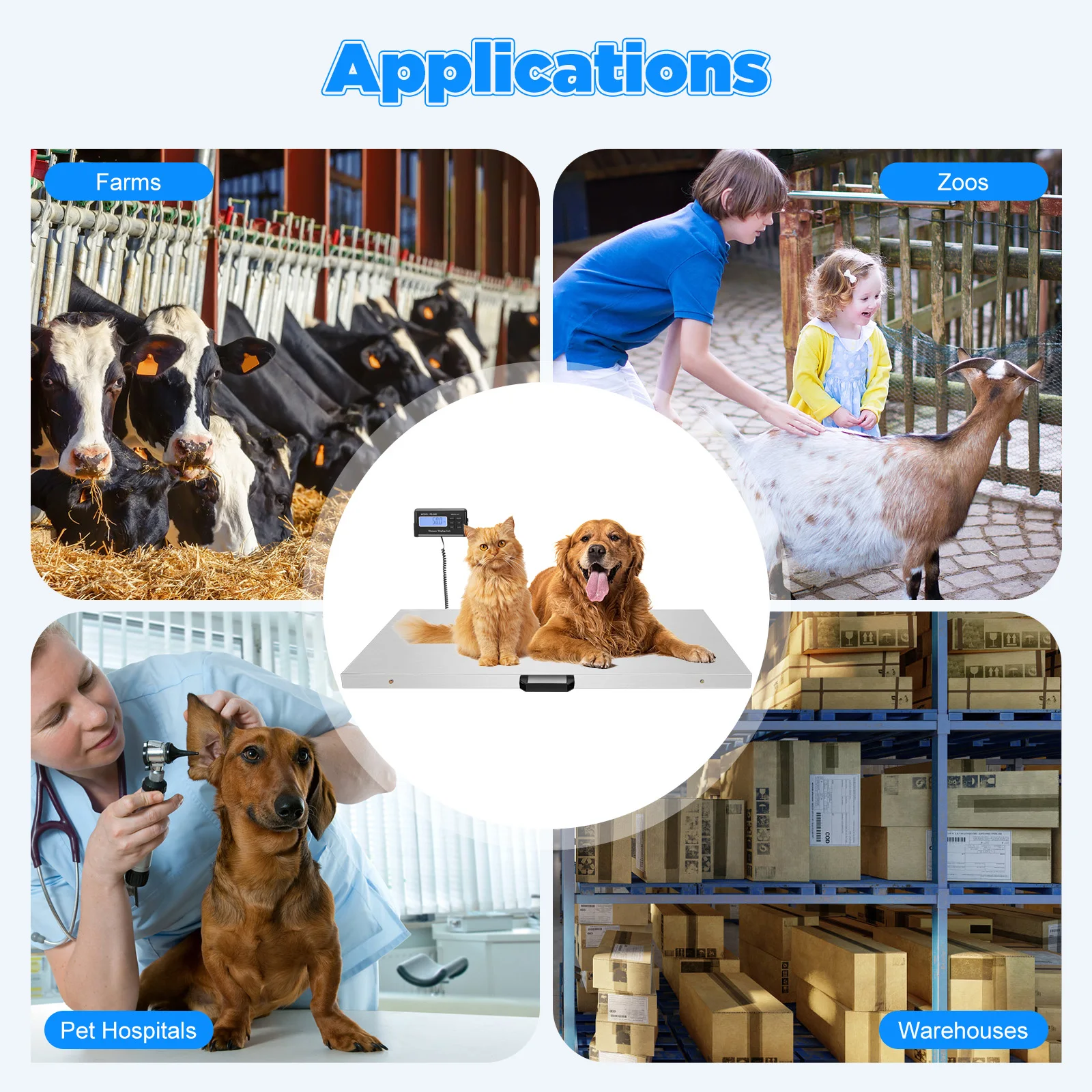 Цифровые весы для животных, 500 кг, точность 0,1 кг, платформа из нержавеющей стали для домашних животных, скота, ветеринарии и фермы
Цифровые весы для животных, 500 кг, точность 0,1 кг, платформа из нержавеющей стали для домашних животных, скота, ветеринарии и фермы