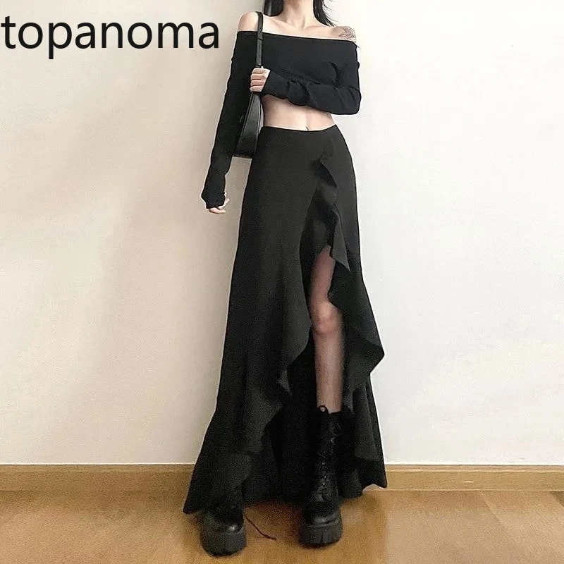 Topanoma нерегулярные сексуальные юбки женские с оборками в стиле пэчворк тонкая однотонная клубная одежда с высокой талией модная винтажная длинная юбка с разрезом женская
Topanoma нерегулярные сексуальные юбки женские с оборками в стиле пэчворк тонкая однотонная клубная одежда с высокой талией модная винтажная длинная юбка с разрезом женская