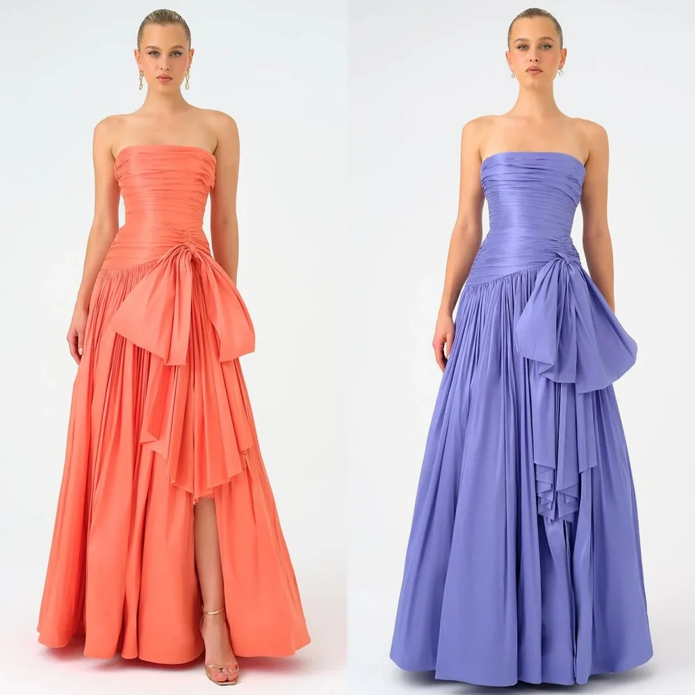 Customized Intricate Matching Pleat Draped Bow A-line Strapless Long Dresses Bespoke Occasion Dresses Casual Sizes Available
Customized Intricate Matching Pleat Draped Bow A-line Strapless Long Dresses Bespoke Occasion Dresses Casual Sizes Available