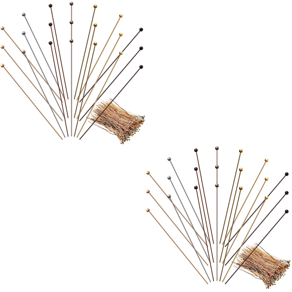 Set of 2 DIY Ball Needle Headpins Needles for Jewelry Making Metal Connected Earring-making
Set of 2 DIY Ball Needle Headpins Needles for Jewelry Making Metal Connected Earring-making