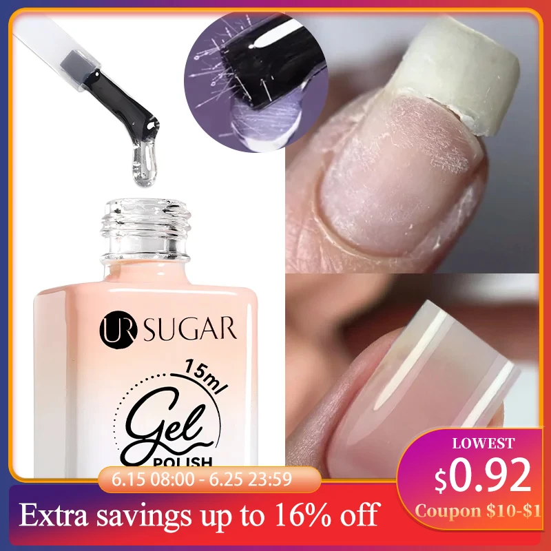UR SUGAR 15ml Clear Fiber Rubber Base Gel Function Semi Permanent Gel Broken Nail Repaired Fiberglass Construction Gel Manicure
UR SUGAR 15ml Clear Fiber Rubber Base Gel Function Semi Permanent Gel Broken Nail Repaired Fiberglass Construction Gel Manicure