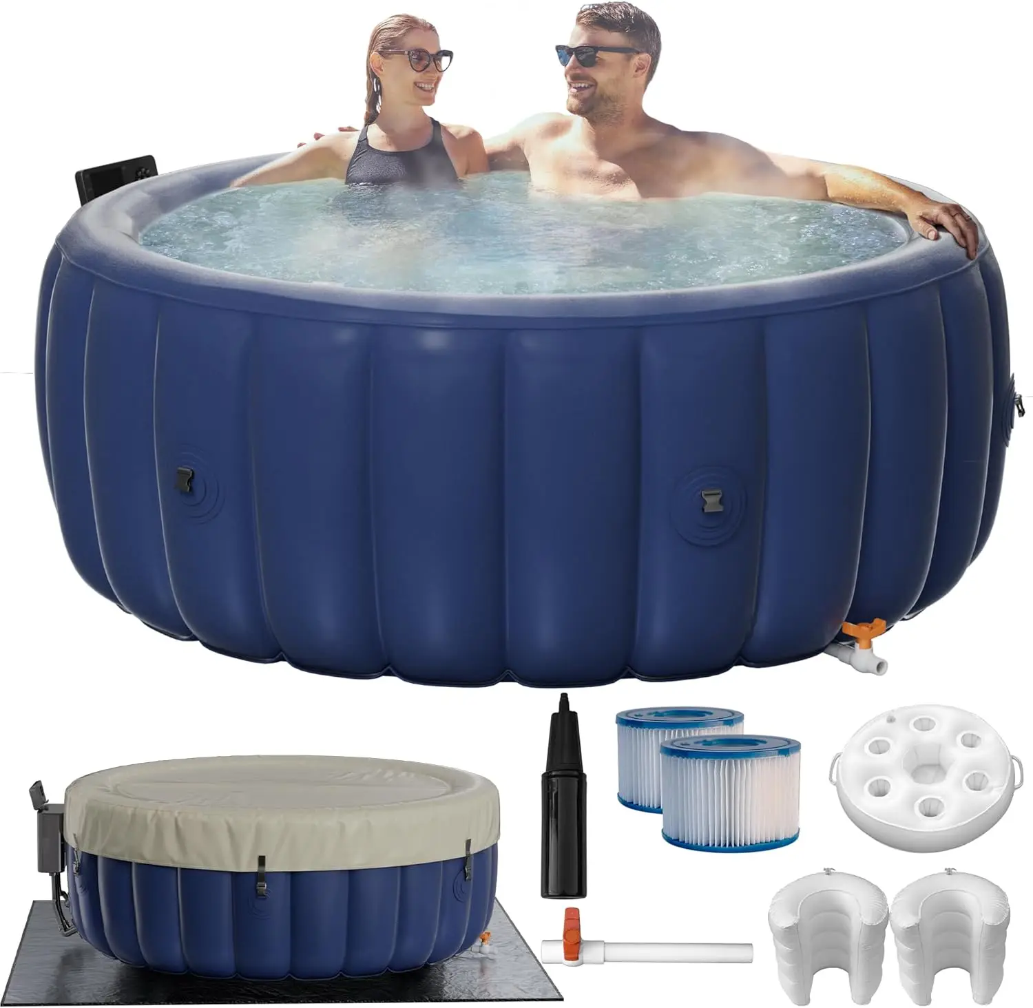 Надувное портативное джакузи для улицы, 73x28 дюймов, на 2-4 человека, 146 аэрофорсунок, LED-подсветка, умная панель управления, крышка, подголовники, подстаканники
Надувное портативное джакузи для улицы, 73x28 дюймов, на 2-4 человека, 146 аэрофорсунок, LED-подсветка, умная панель управления, крышка, подголовники, подстаканники