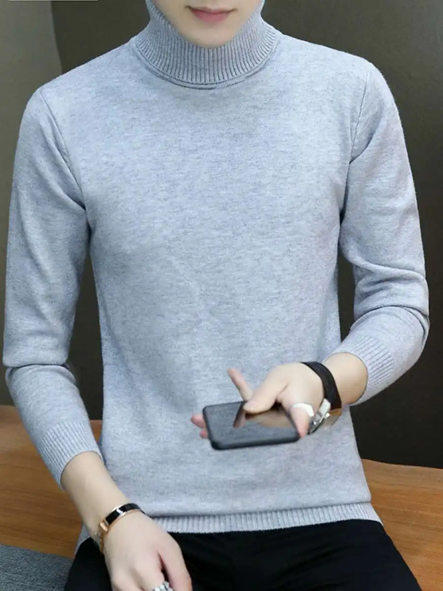 Men's High Collar Slim Fit Knitted Sweater Trendy Korean Sle Casual Faionable Winter Top Youth M Knitwear
Men's High Collar Slim Fit Knitted Sweater Trendy Korean Sle Casual Faionable Winter Top Youth M Knitwear