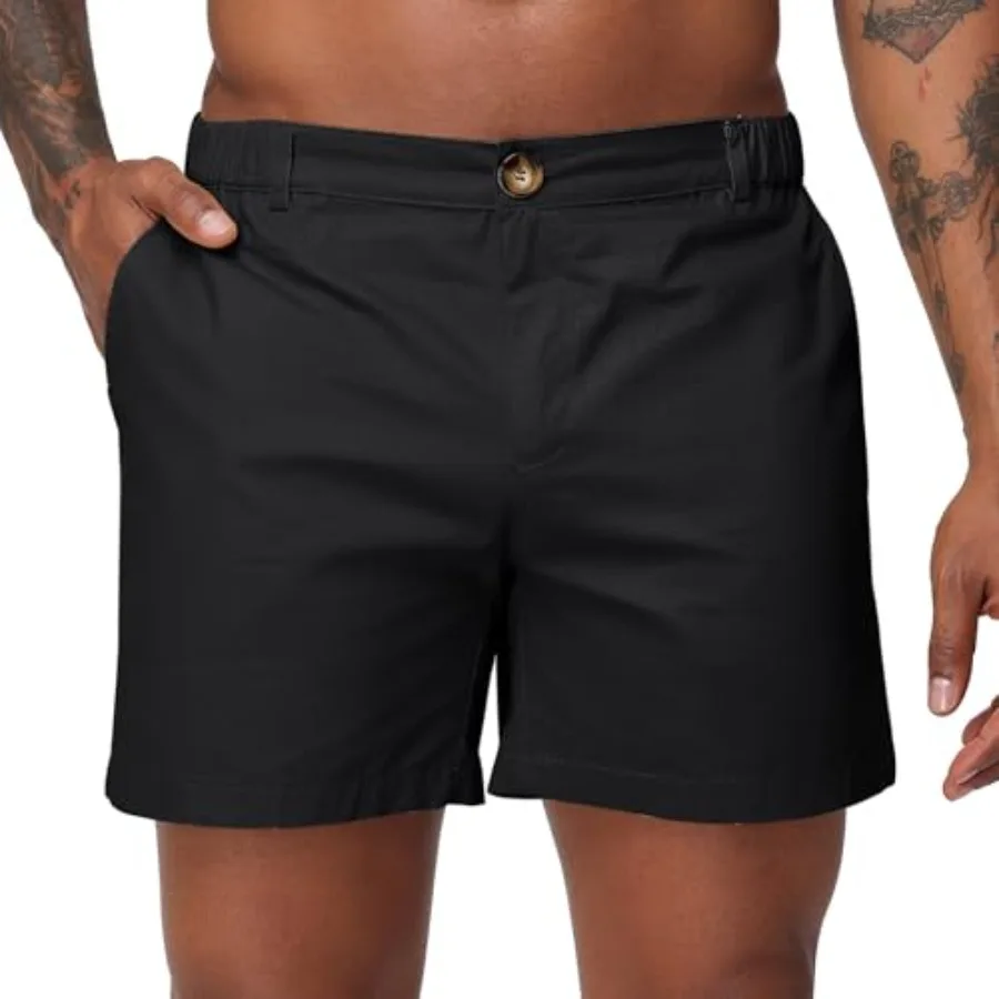 Oymyakon Men's 6 Inch Shorts Casual Cotton Flat Front Chino Shorts Summer Elastic Waist Pull On Short with Pockets
Oymyakon Men's 6 Inch Shorts Casual Cotton Flat Front Chino Shorts Summer Elastic Waist Pull On Short with Pockets
