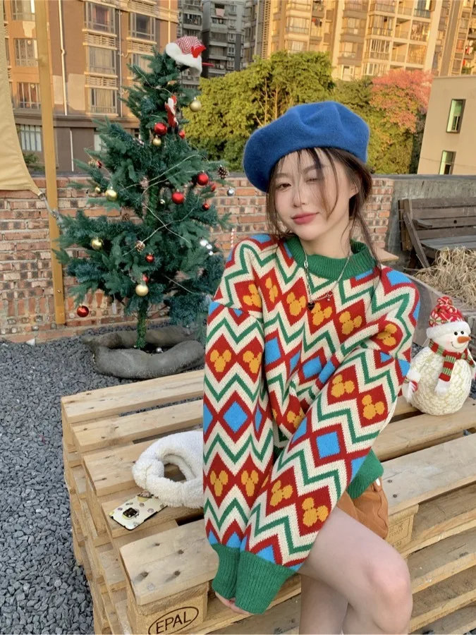 Милый дизайн, свободный крой, вязаный свитер, женский клетчатый круглый свитер Ne, осень Faion Agel Color Blo, трикотаж, универсальный топ
Милый дизайн, свободный крой, вязаный свитер, женский клетчатый круглый свитер Ne, осень Faion Agel Color Blo, трикотаж, универсальный топ