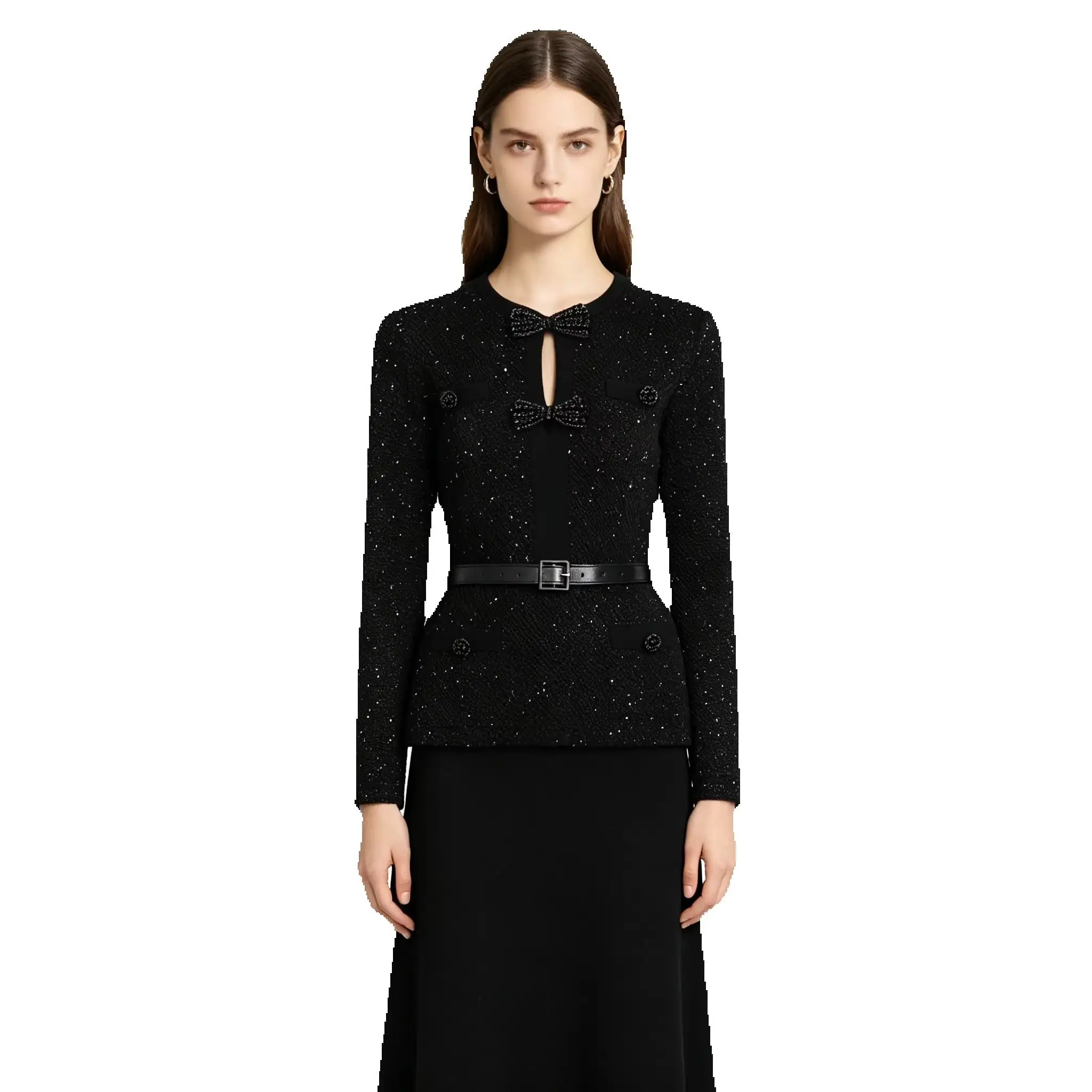 High Quality Spring And Autumn New Fashionable Commuting Knitted Round Neck Slim Fit Heavy Nail Bead Long Sleeved Dress
High Quality Spring And Autumn New Fashionable Commuting Knitted Round Neck Slim Fit Heavy Nail Bead Long Sleeved Dress