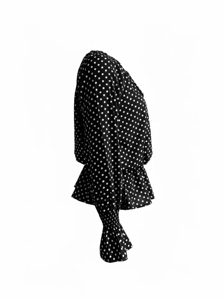 New Fashion Women's Vintage Top Temperament Casual Retro Style Long Sleeve Shirt Flared Sleeve V-Neck Polka Dot Blouse for Women
New Fashion Women's Vintage Top Temperament Casual Retro Style Long Sleeve Shirt Flared Sleeve V-Neck Polka Dot Blouse for Women