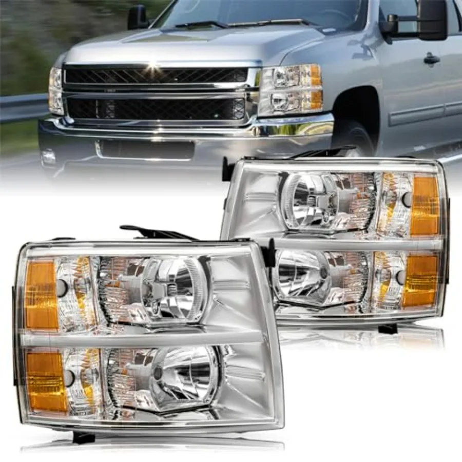 Headlight Assembly Fits 2007-2013 Chevy Silverado 1500/07-14 Silverado 2500 3500 HD Halogen OE Style Factory Headlamp Replaceme
Headlight Assembly Fits 2007-2013 Chevy Silverado 1500/07-14 Silverado 2500 3500 HD Halogen OE Style Factory Headlamp Replaceme