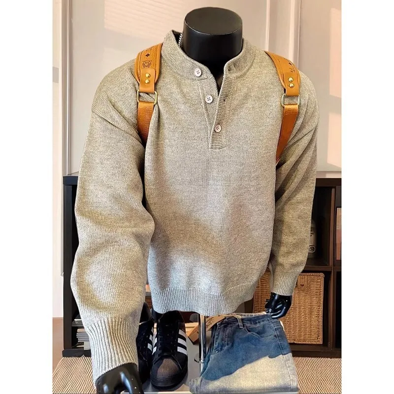 Autumn Winter Men's Stand Collar Long Sleeve Sweater Knitted Luxury Lazy Pullover Knitwear Tops
Autumn Winter Men's Stand Collar Long Sleeve Sweater Knitted Luxury Lazy Pullover Knitwear Tops