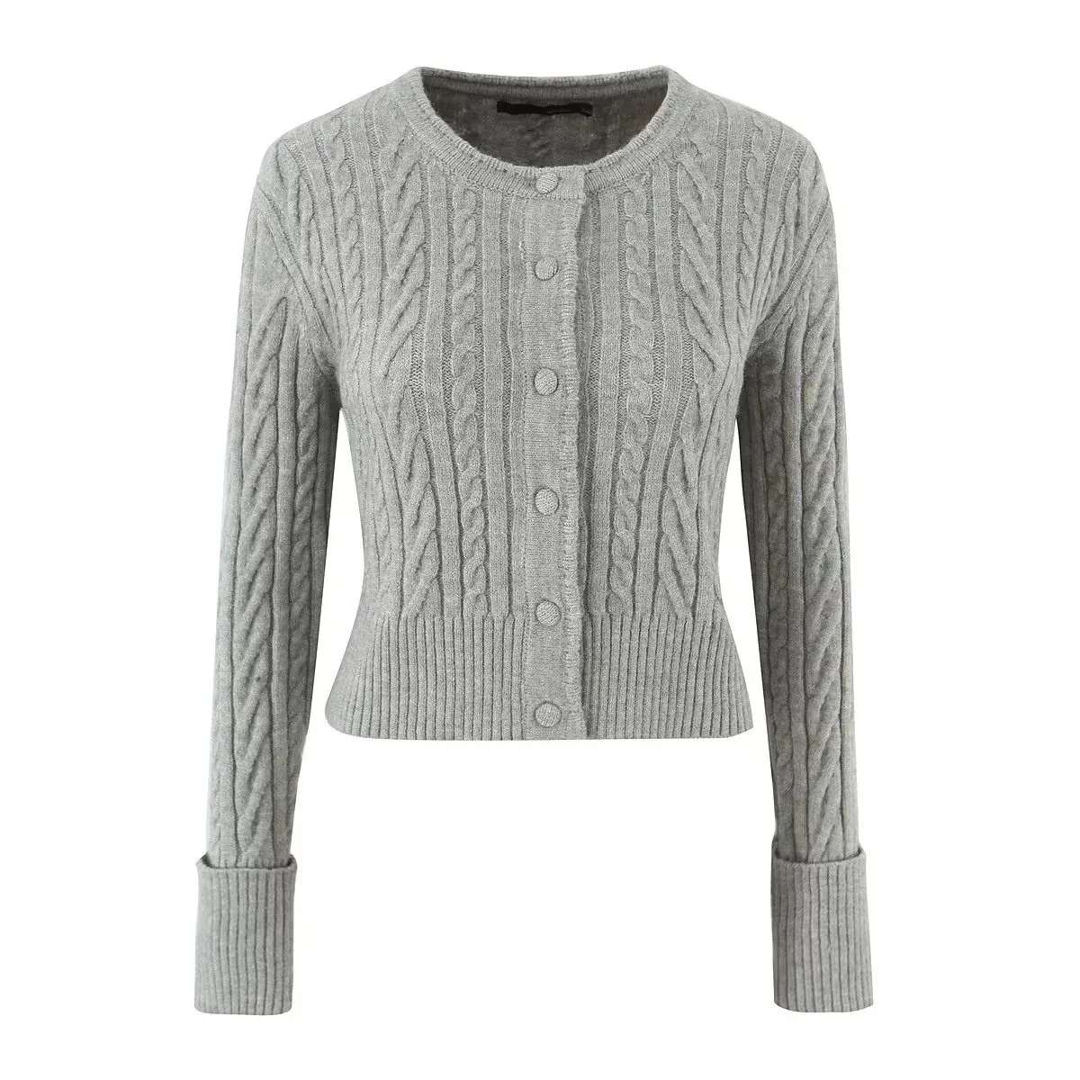 Женский короткий вязаный кардиган с круглым вырезом, винтажный свитер в европейском стиле на одной пуговице, маленький витой осенне-зимний новый стиль
Женский короткий вязаный кардиган с круглым вырезом, винтажный свитер в европейском стиле на одной пуговице, маленький витой осенне-зимний новый стиль