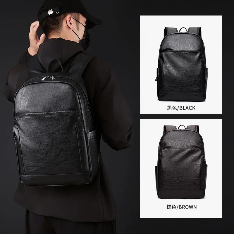 Backpack Men's Large Capacity Leather Leisure Business Travel Computer Bag Men's Backpack Junior High School Student School Bag
Backpack Men's Large Capacity Leather Leisure Business Travel Computer Bag Men's Backpack Junior High School Student School Bag