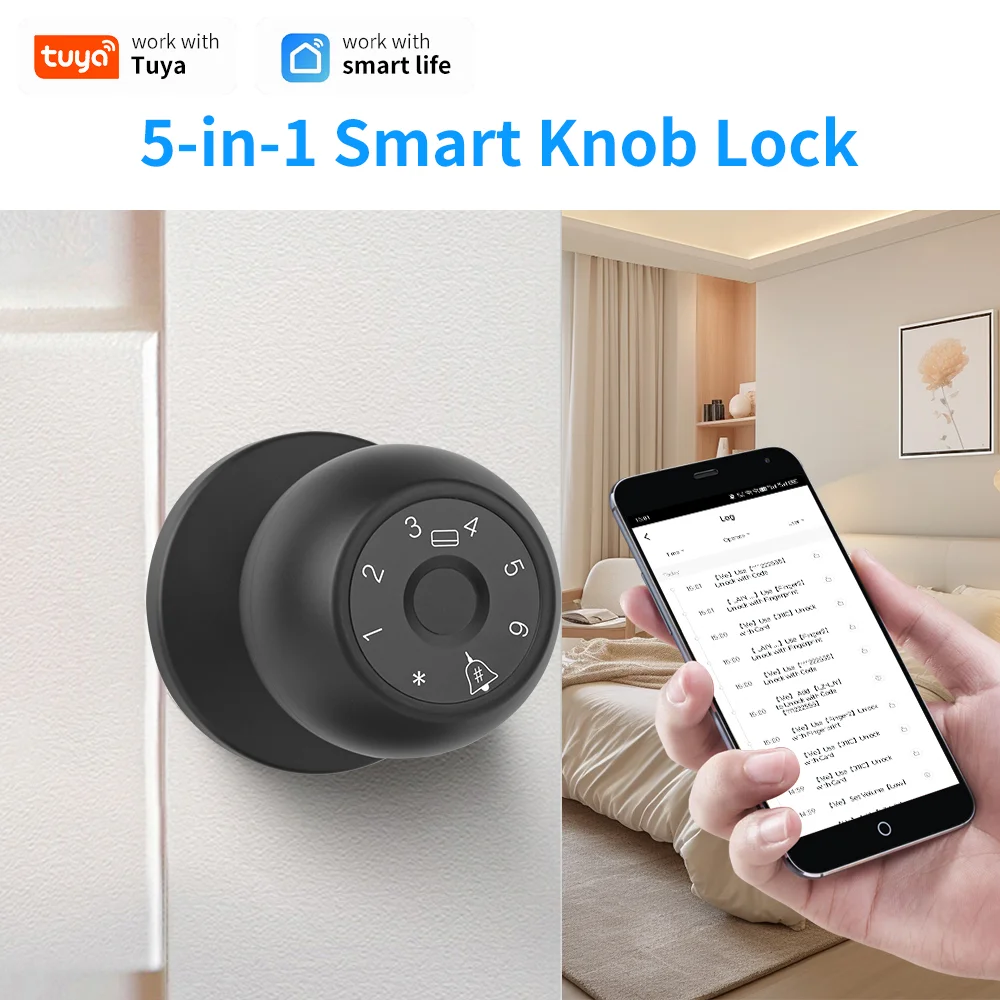 Tuya Smart Spherical Lock Fingerprint Password IC Card Unlock Smart Life Home Bedroom Electronic Lock For Family Office
Tuya Smart Spherical Lock Fingerprint Password IC Card Unlock Smart Life Home Bedroom Electronic Lock For Family Office