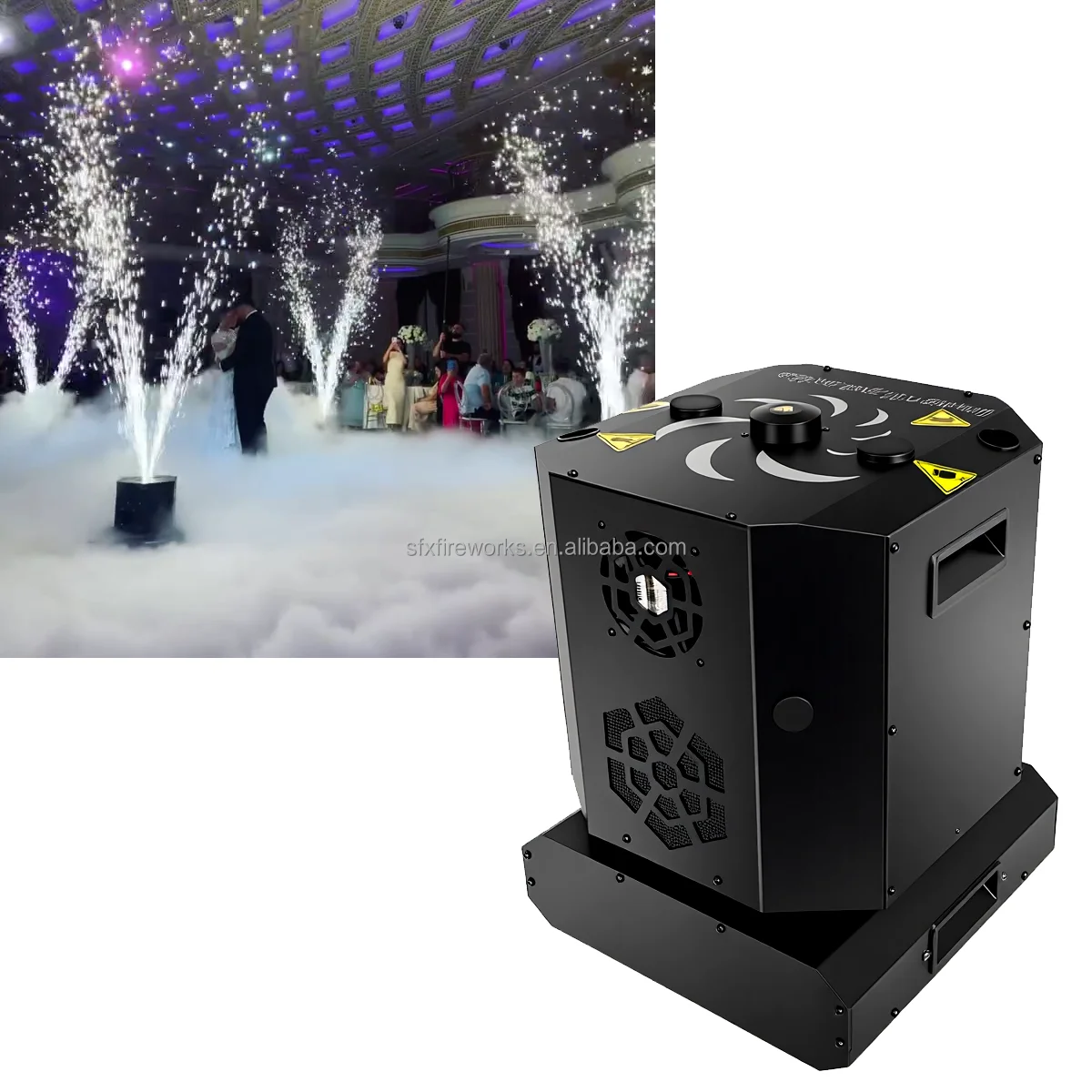 360 Degree Rotation Double Head Cold Spark Machine 1300W DMX 6CH Remote Control Spin For Stage Wedding Event
360 Degree Rotation Double Head Cold Spark Machine 1300W DMX 6CH Remote Control Spin For Stage Wedding Event