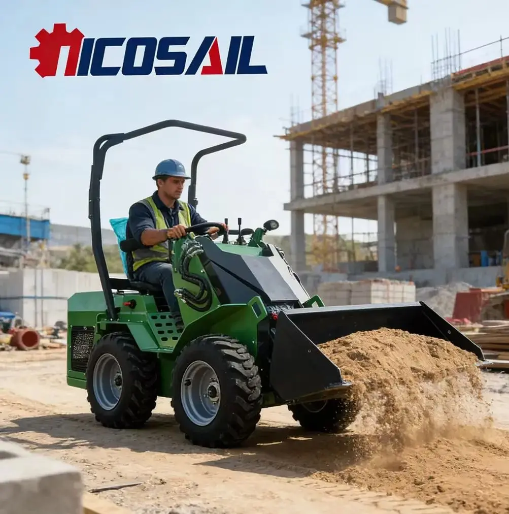 Chinese small skid steer loader CE small loader crawler type 500 kg 1 ton small wheel loader
Chinese small skid steer loader CE small loader crawler type 500 kg 1 ton small wheel loader