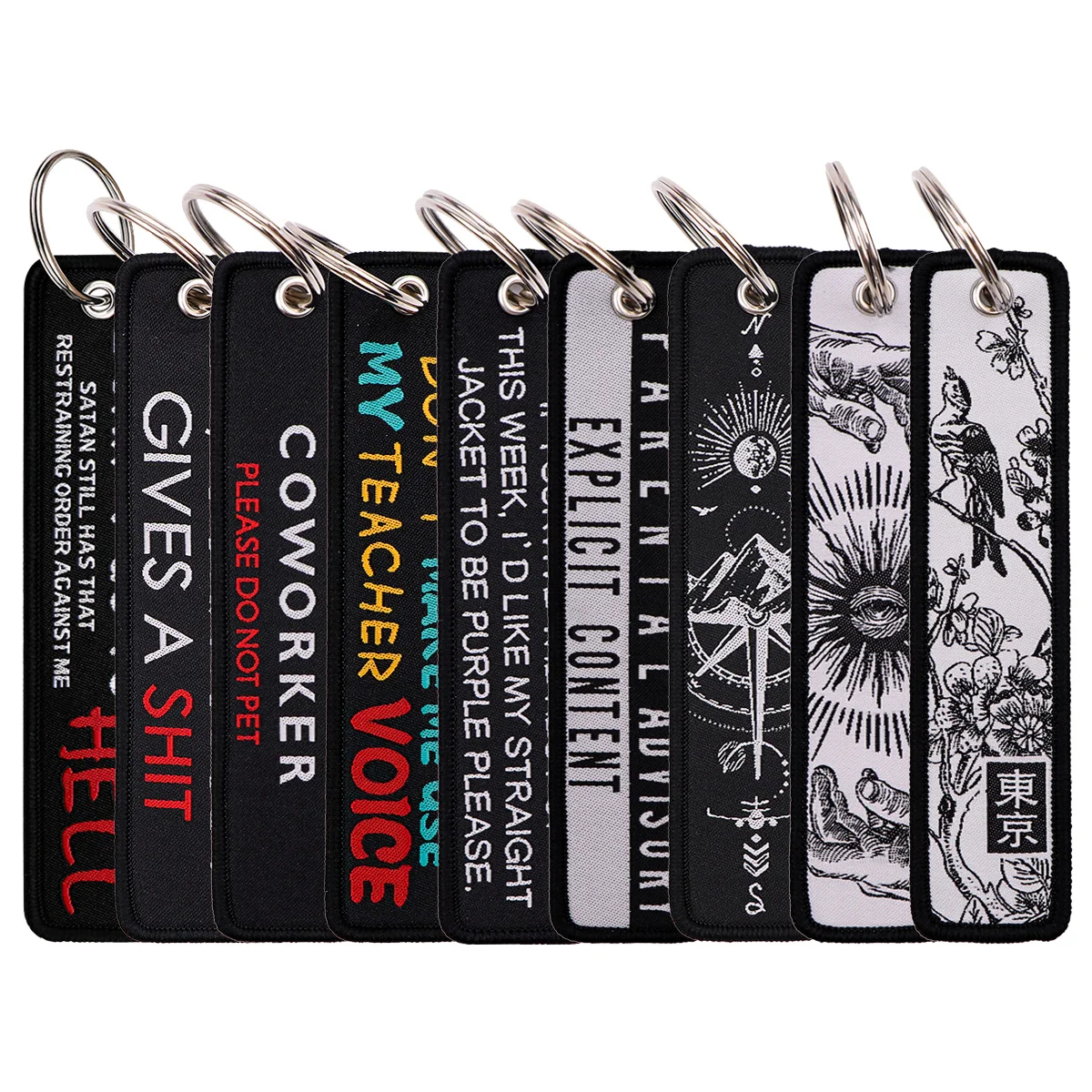 Quote Phrase Words Embroidery Key Fob Balck Keyring For Cars Backpack Chaveiro Keychain Fashion Gifts for Men Women Accessories 
Quote Phrase Words Embroidery Key Fob Balck Keyring For Cars Backpack Chaveiro Keychain Fashion Gifts for Men Women Accessories