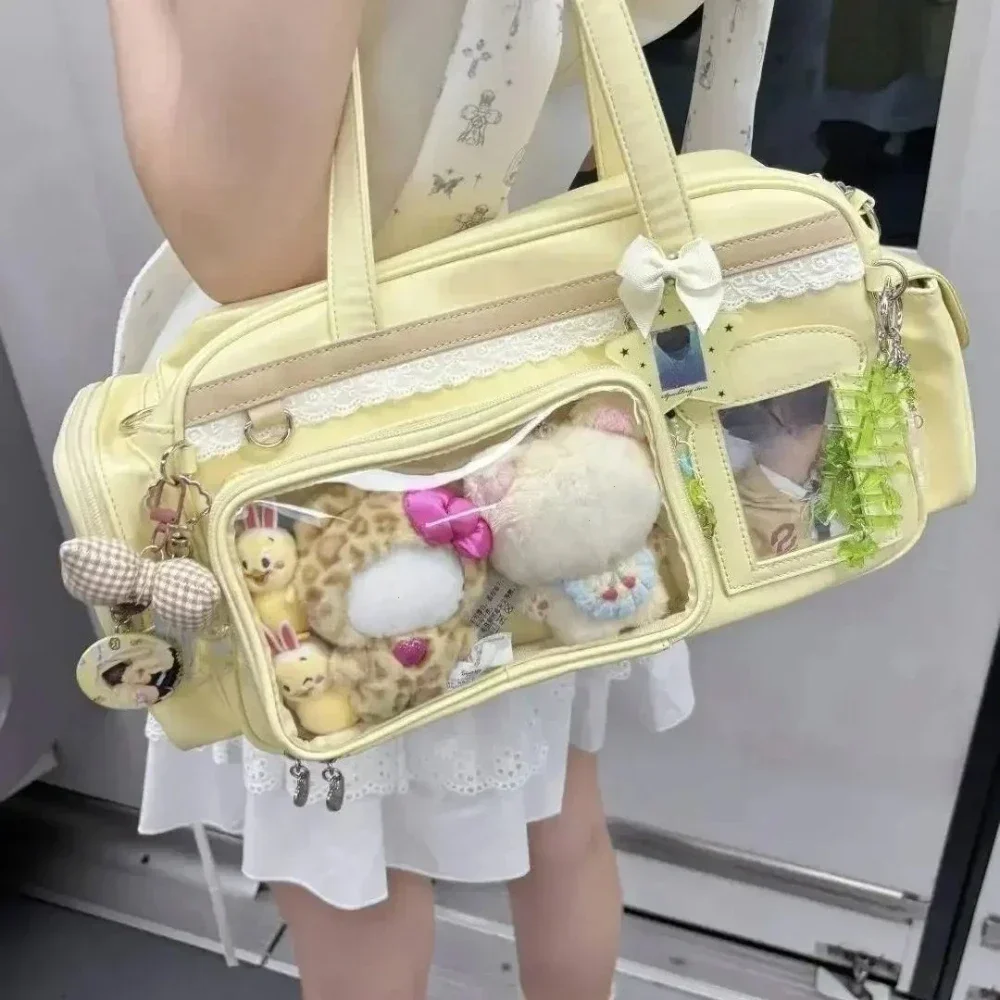 Y2K New Concert Ita Bag JK Large Capacity Shoulder Bag Cute Girl Transparent Backpack Exhibition DIY Badge Display Crossbody Bag
Y2K New Concert Ita Bag JK Large Capacity Shoulder Bag Cute Girl Transparent Backpack Exhibition DIY Badge Display Crossbody Bag