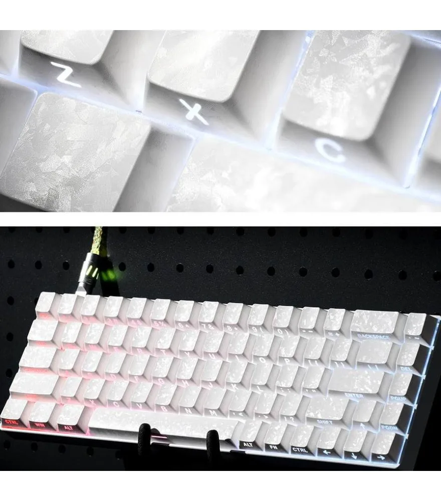 White ice charcoal keycap light-transmitting ev63 keyboard side engraved wootingAce68 keycap
White ice charcoal keycap light-transmitting ev63 keyboard side engraved wootingAce68 keycap