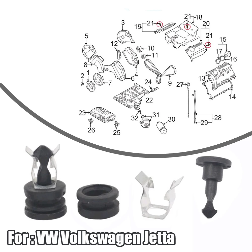 20Pcs Car Engine Upper Cover Hood Fixed Clips Auto Bonnet Rubber Ring Insulation Screw Fasteners Parts for VW Volkswagen Jetta
20Pcs Car Engine Upper Cover Hood Fixed Clips Auto Bonnet Rubber Ring Insulation Screw Fasteners Parts for VW Volkswagen Jetta