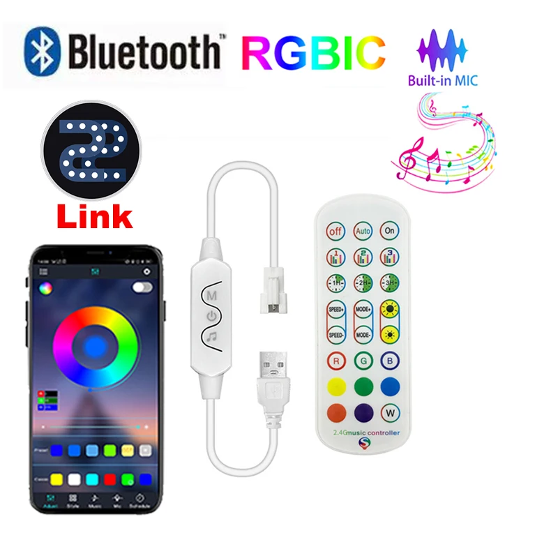 Контроллер RGB IC Usb Светодиодный контроллер 3-контактный Bluetooth 5 В Usb с регулируемой яркостью WS2812 Светодиодные ленты Синхронизация музыки Контроллер светодиодных фонарей
Контроллер RGB IC Usb Светодиодный контроллер 3-контактный Bluetooth 5 В Usb с регулируемой яркостью WS2812 Светодиодные ленты Синхронизация музыки Контроллер светодиодных фонарей