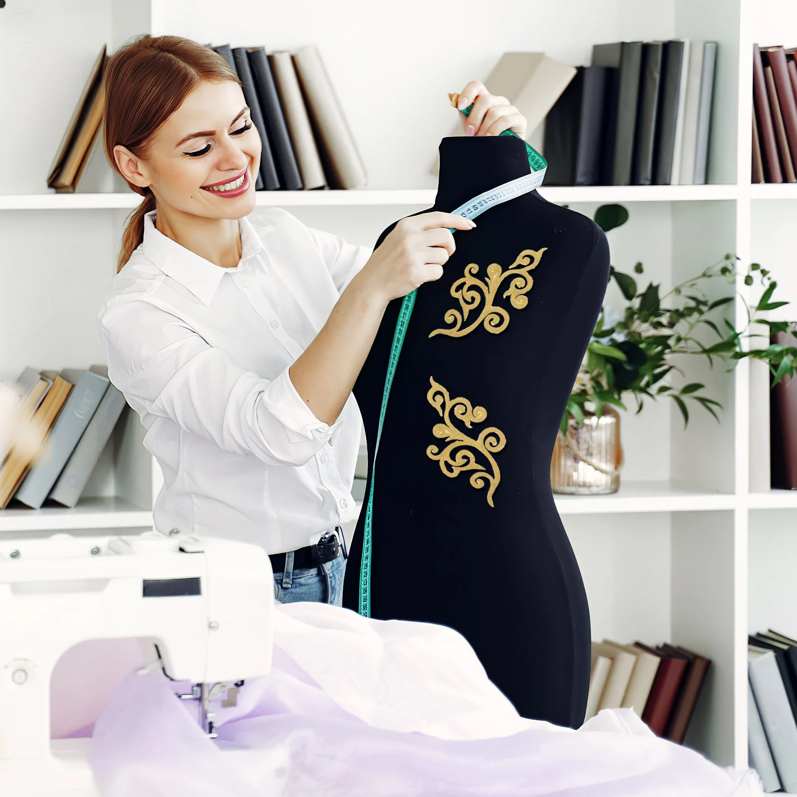 10pcs Gold Trim Ribbon Embroidered Applique Patches Adhesive Backing Decorative Iron-On Sewing Accessories For Bridal Wedding
10pcs Gold Trim Ribbon Embroidered Applique Patches Adhesive Backing Decorative Iron-On Sewing Accessories For Bridal Wedding