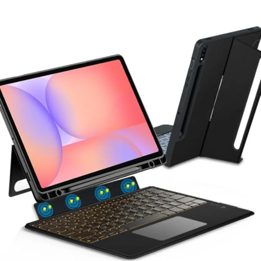 Backlit Touchpad Keyboard Case for Samsung Galaxy Tab S10 Lite/S10 FE/S9 FE 5G 10.9 Inch/Tab S9 11 Inch: ABS+PU 7 Colors Backli
Backlit Touchpad Keyboard Case for Samsung Galaxy Tab S10 Lite/S10 FE/S9 FE 5G 10.9 Inch/Tab S9 11 Inch: ABS+PU 7 Colors Backli