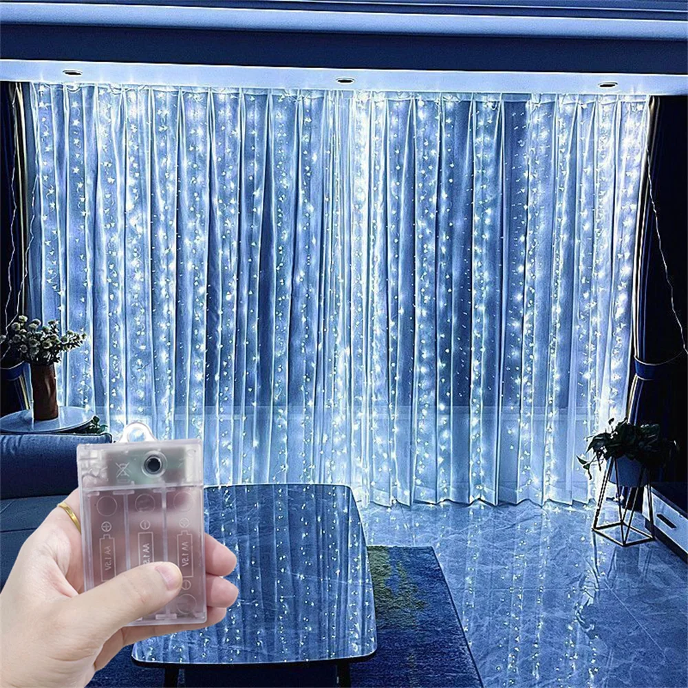 Battery Fairy String Curtain Lights 8 Mode LED Holiday Wedding Party Christmas Lights Festoon Christmas Decor for Home Room Lamp
Battery Fairy String Curtain Lights 8 Mode LED Holiday Wedding Party Christmas Lights Festoon Christmas Decor for Home Room Lamp