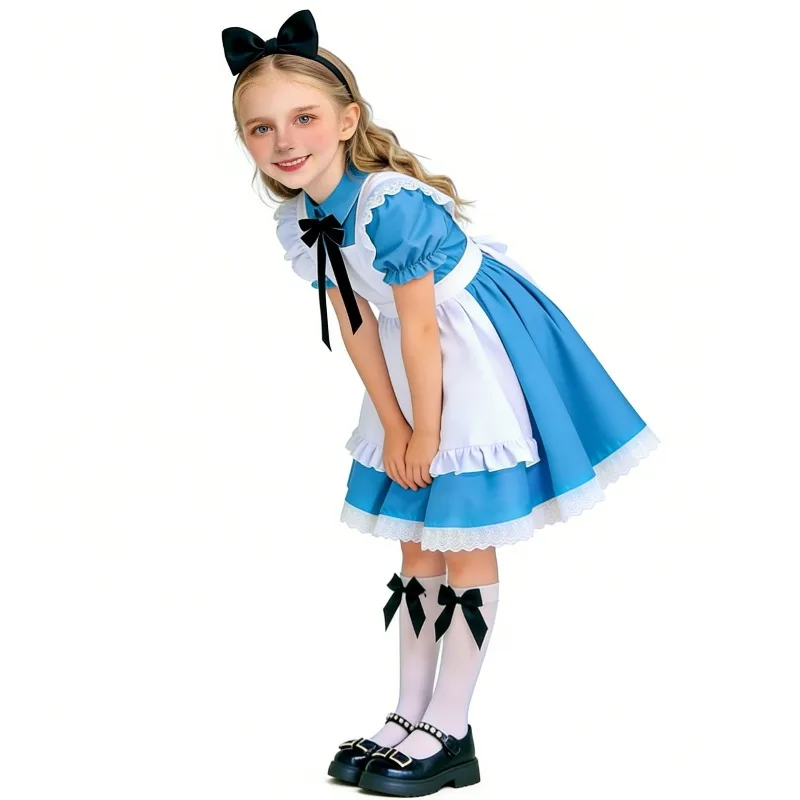 Halloween Cosplay Costume Animal Lolita Short Sleeved Dress Apron Bow Set Performance Party Role Playing Outfits for Adult Girls
Halloween Cosplay Costume Animal Lolita Short Sleeved Dress Apron Bow Set Performance Party Role Playing Outfits for Adult Girls