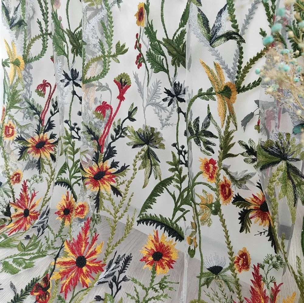 Mutilcolor Jungle style france flowers embroideried mesh lace for woman wedding daily dress apparel with sewing by 2 yard
Mutilcolor Jungle style france flowers embroideried mesh lace for woman wedding daily dress apparel with sewing by 2 yard