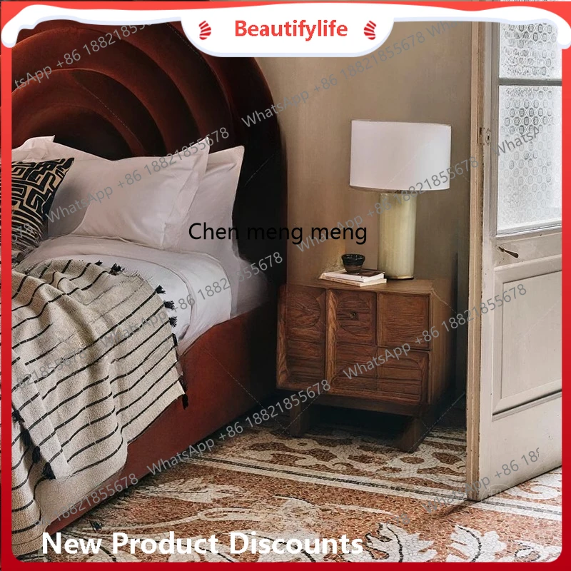 Medieval style solid wood bedside table, surprising quiet wind oak American rural retro bedside table H
Medieval style solid wood bedside table, surprising quiet wind oak American rural retro bedside table H