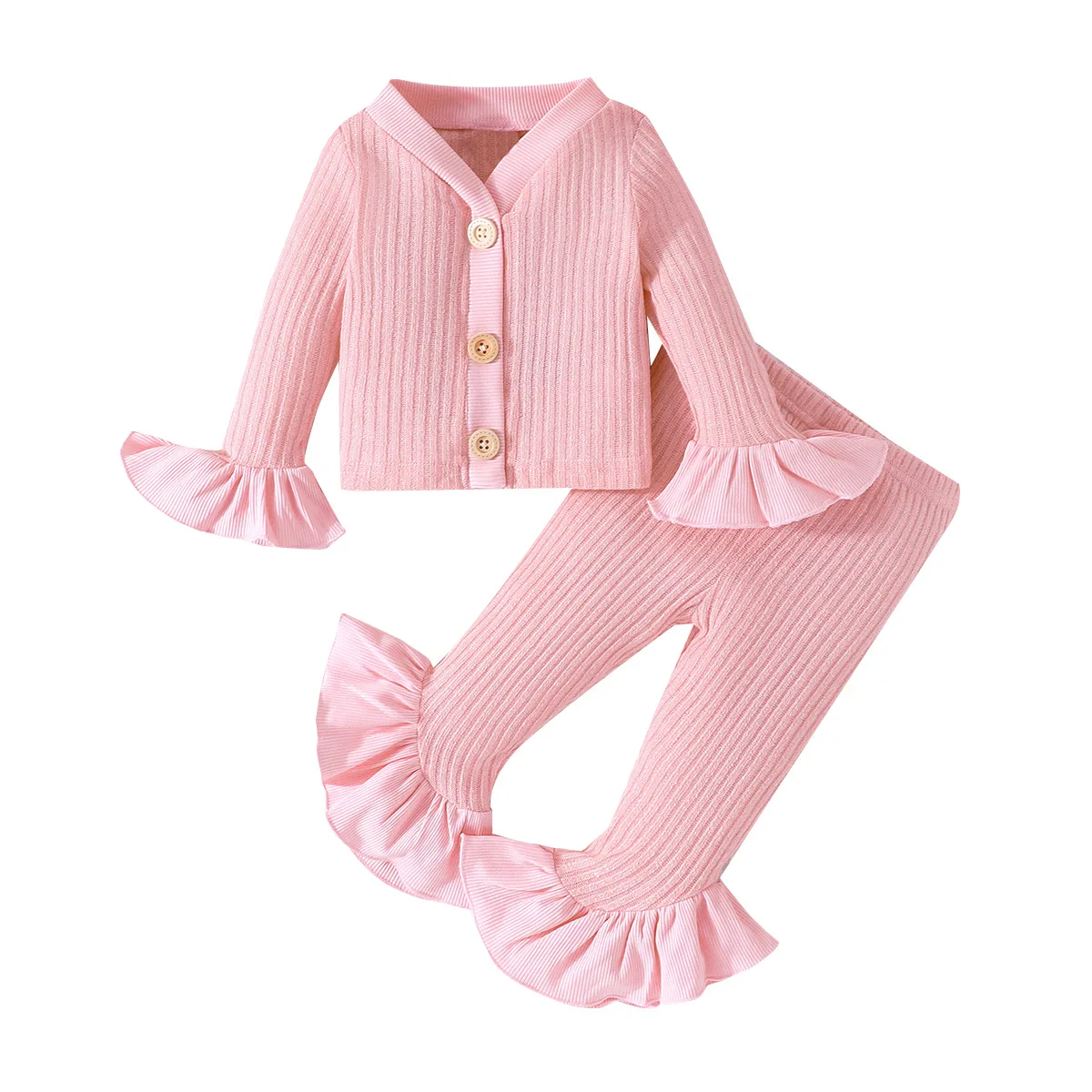3-24 Months Newborn Baby Girls Set Spring Autumn Cotton Long Sleeve Cardigan jacket + Pants Bell-bottoms Trousers Suit Pink
3-24 Months Newborn Baby Girls Set Spring Autumn Cotton Long Sleeve Cardigan jacket + Pants Bell-bottoms Trousers Suit Pink