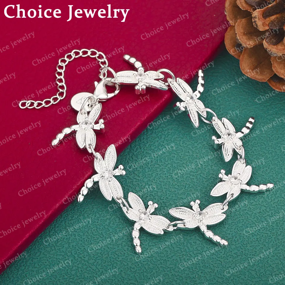 925 Sterling Silver Eight Zircons Dragonflies Bracelets For Women Wedding Party Anniversary Gift Fashion Fine Jewelry
925 Sterling Silver Eight Zircons Dragonflies Bracelets For Women Wedding Party Anniversary Gift Fashion Fine Jewelry