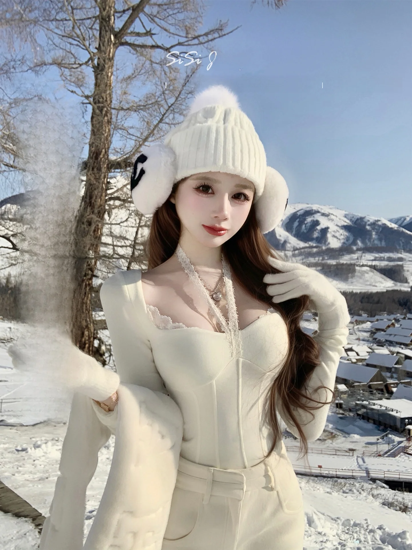 Футболка Pure Desire из белого кружева с длинным рукавом и вырезом-халтером, серия Ice Island Snow Night
Футболка Pure Desire из белого кружева с длинным рукавом и вырезом-халтером, серия Ice Island Snow Night