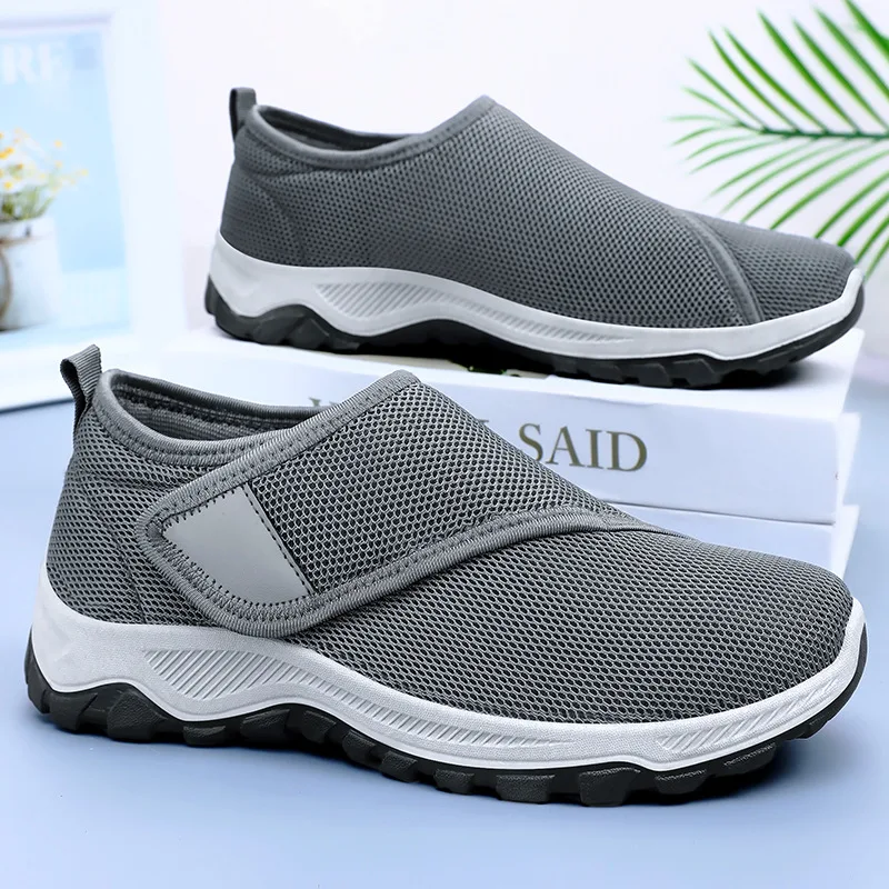 Hook & Loop Hollow Mesh Sneakers Men Breathable Non Slip Soft Sole Daily Wide Foot Comfort Outdoor Walking Shoes
Hook & Loop Hollow Mesh Sneakers Men Breathable Non Slip Soft Sole Daily Wide Foot Comfort Outdoor Walking Shoes