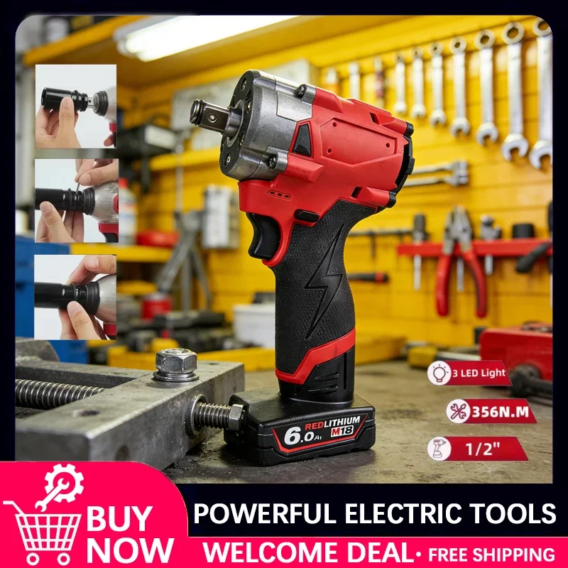 For Milwaukee M12 Brushless Cordless 1/2 Electric Wrench Car Truck Repair Screwdriver Impact Drill Rechargable Power Tools
For Milwaukee M12 Brushless Cordless 1/2 Electric Wrench Car Truck Repair Screwdriver Impact Drill Rechargable Power Tools