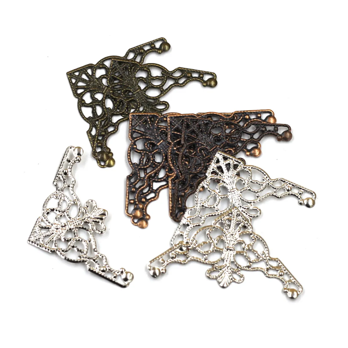 Mixed Connector Triangle Flower Pattern Filigree Wraps Alloy Embellishments Craft Jewelry DIY Accessories 48x26mm
Mixed Connector Triangle Flower Pattern Filigree Wraps Alloy Embellishments Craft Jewelry DIY Accessories 48x26mm