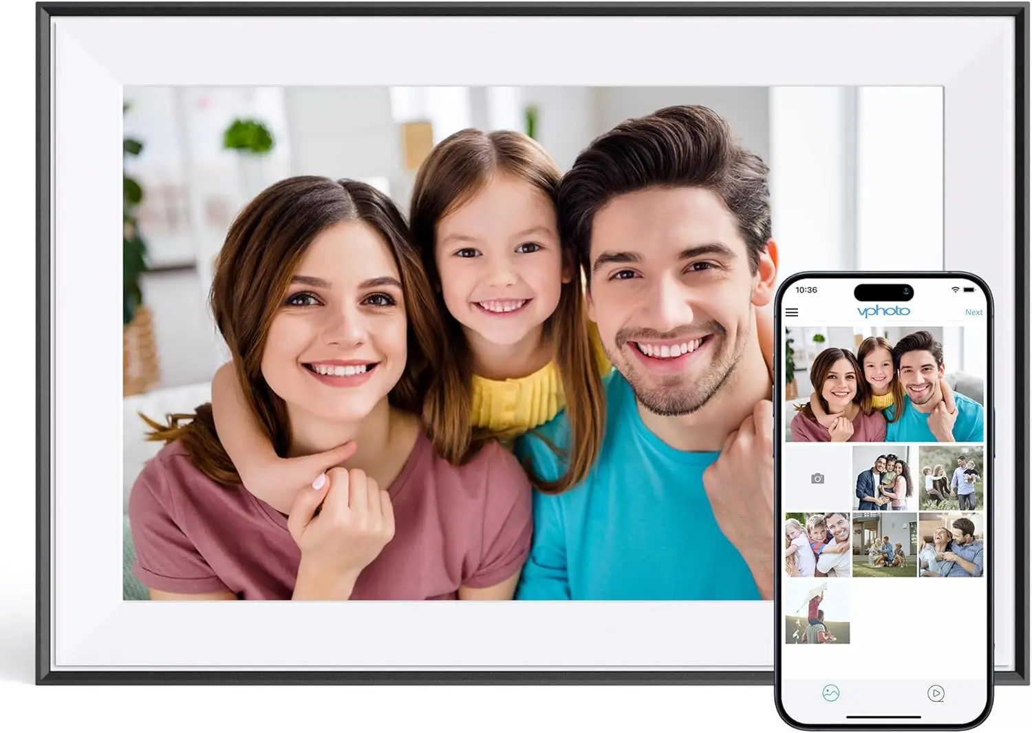 10.1 Inch WiFi Digital Photo Frame with Touch Screen, 16GB Storage, Auto-Rotate, App Sharing for Family Photos
10.1 Inch WiFi Digital Photo Frame with Touch Screen, 16GB Storage, Auto-Rotate, App Sharing for Family Photos