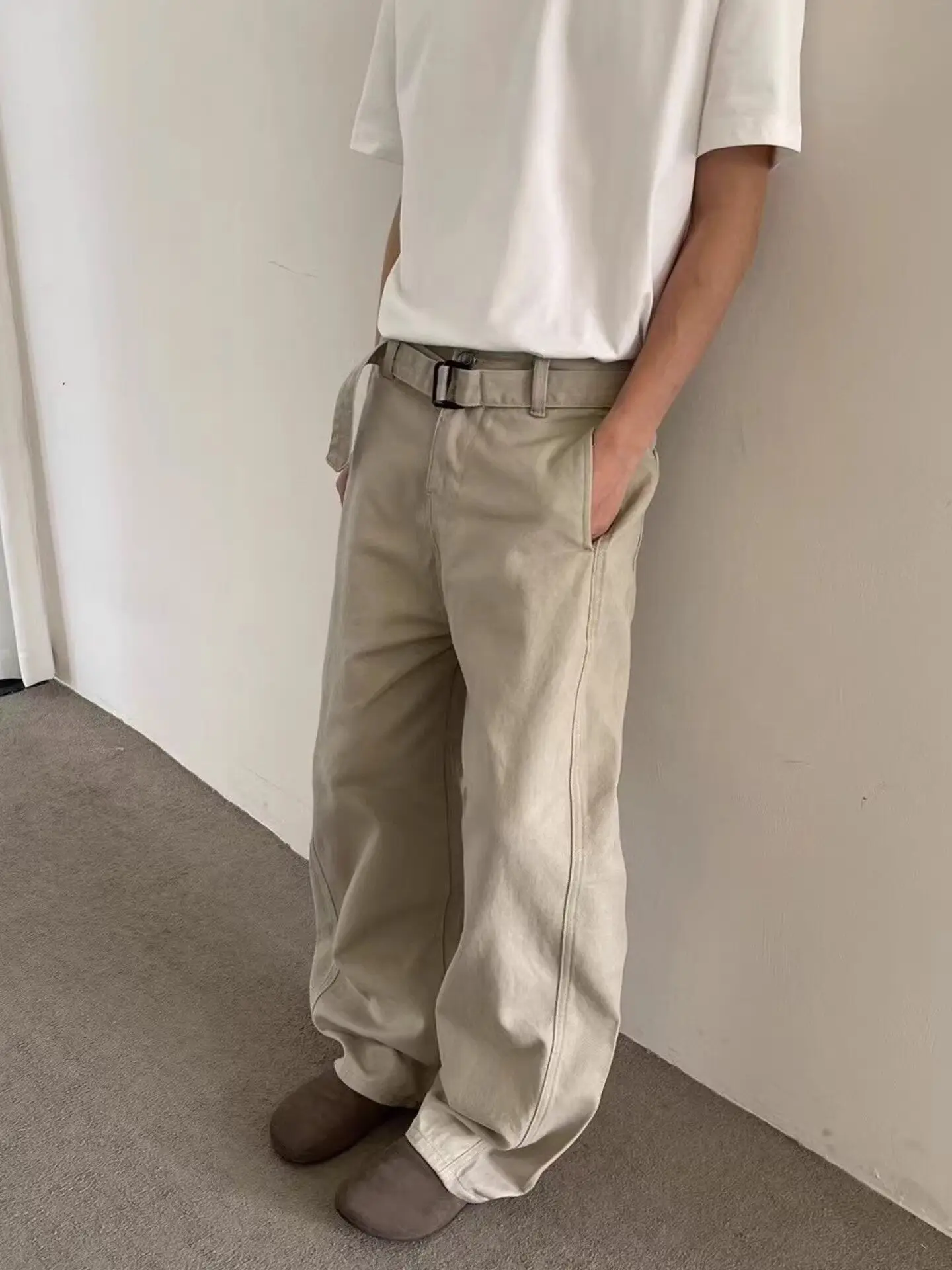 American High Street Adjustable Waist Belt Washed Casual Work Pants Men CleanFit Loose Versatile Long Trousers Trendy
American High Street Adjustable Waist Belt Washed Casual Work Pants Men CleanFit Loose Versatile Long Trousers Trendy