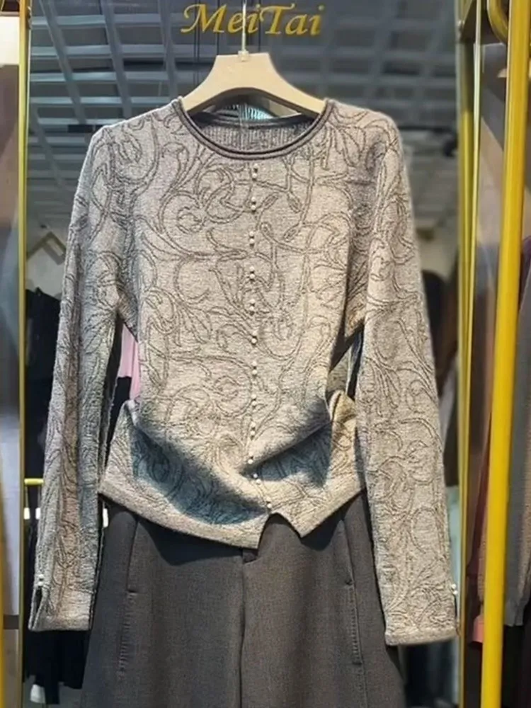 Slimming Effectiveness Casual Loose Thin Long Sleeve Grey Single Button Women's Top High End Retro Style Autumn New Arrival
Slimming Effectiveness Casual Loose Thin Long Sleeve Grey Single Button Women's Top High End Retro Style Autumn New Arrival