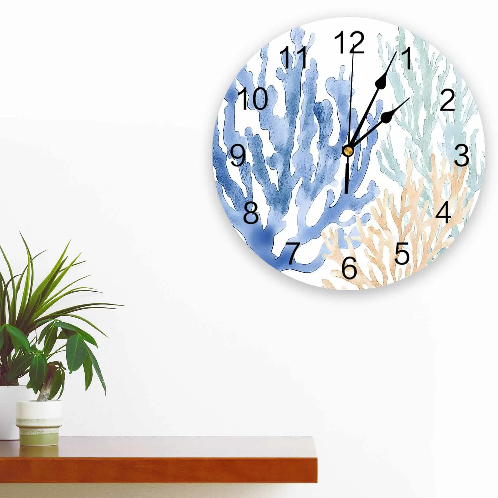 Bedroom Wall Clocks Blue Watercolor Coral Living Room Clocks Ornaments Baby Room Study Mute Wall Clocks
Bedroom Wall Clocks Blue Watercolor Coral Living Room Clocks Ornaments Baby Room Study Mute Wall Clocks