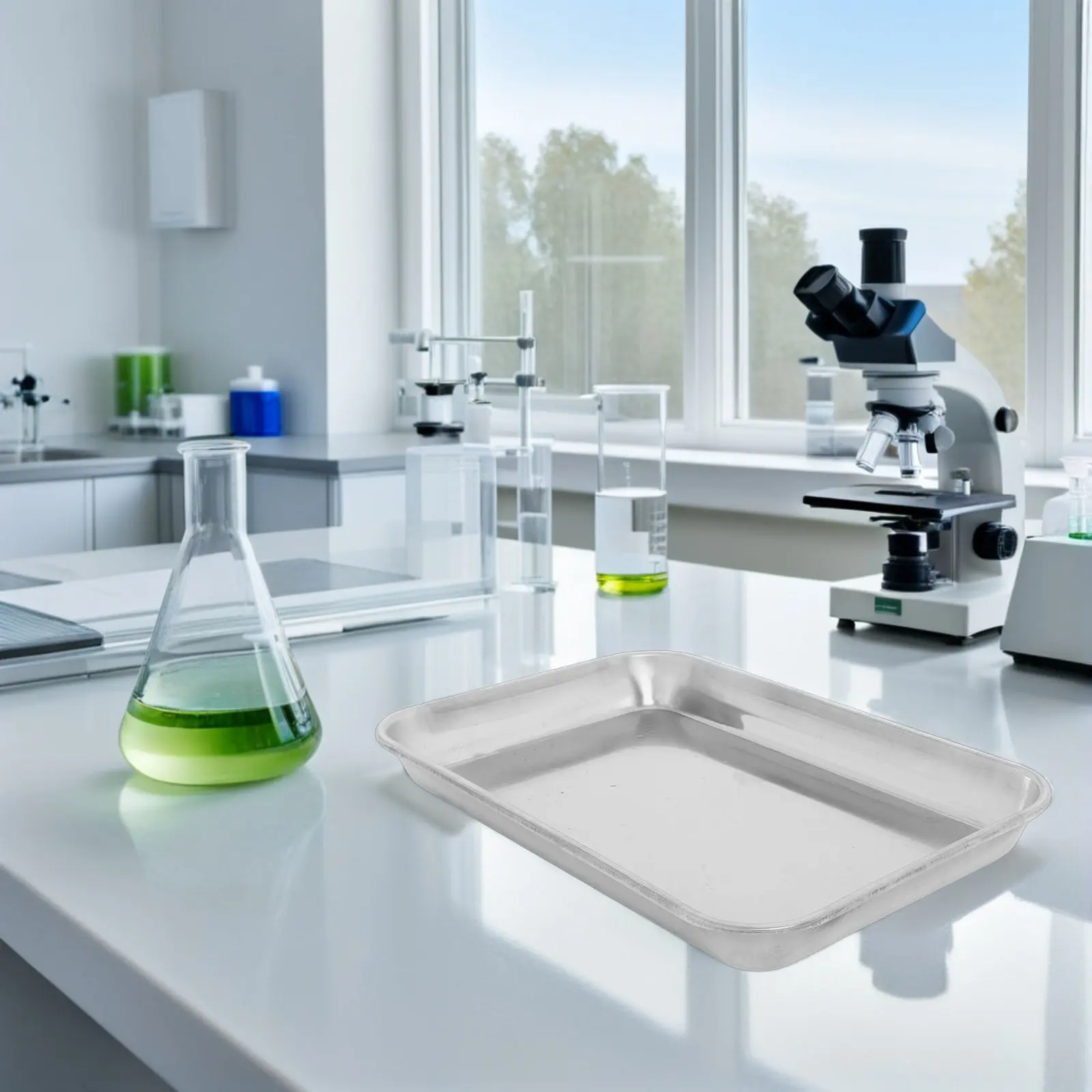 Stainless Steel Flat Bottom Laboratory Tray Rectangular Sheet Pan Thickened Metal Pan for Laboratory Chemical Experiment
Stainless Steel Flat Bottom Laboratory Tray Rectangular Sheet Pan Thickened Metal Pan for Laboratory Chemical Experiment