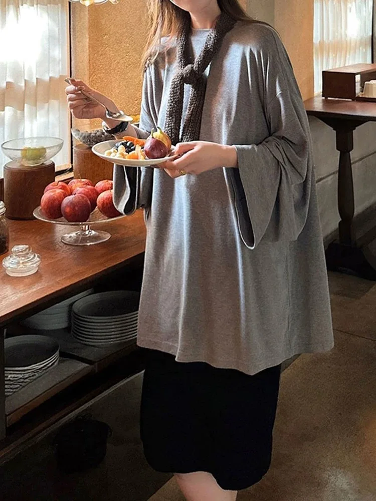 Loose Long Sve round Ne ey T-irt Women's Faion Versatile Casual Sle plus Size Inner Wear Autumn Winter Season
Loose Long Sve round Ne ey T-irt Women's Faion Versatile Casual Sle plus Size Inner Wear Autumn Winter Season