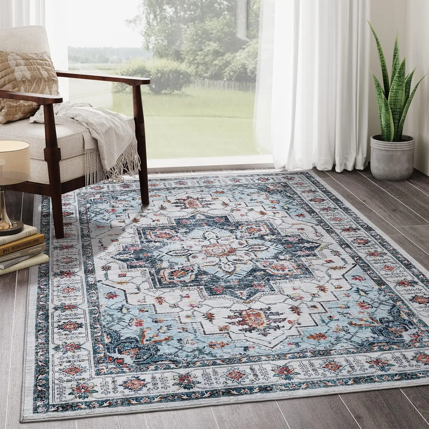 Washable Rug 5X7 Area Rugs,Stain Resistant Rugs For Living Room,Bedroom,Non-Slip Backing Home Decor Rug, Vintage Medallion
Washable Rug 5X7 Area Rugs,Stain Resistant Rugs For Living Room,Bedroom,Non-Slip Backing Home Decor Rug, Vintage Medallion