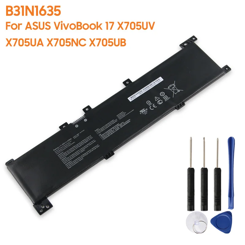 43Wh Replacement Battery B31N1635 For ASUS VivoBook 17 X705UA X705NC X705UB X705UV 3727mAh
43Wh Replacement Battery B31N1635 For ASUS VivoBook 17 X705UA X705NC X705UB X705UV 3727mAh