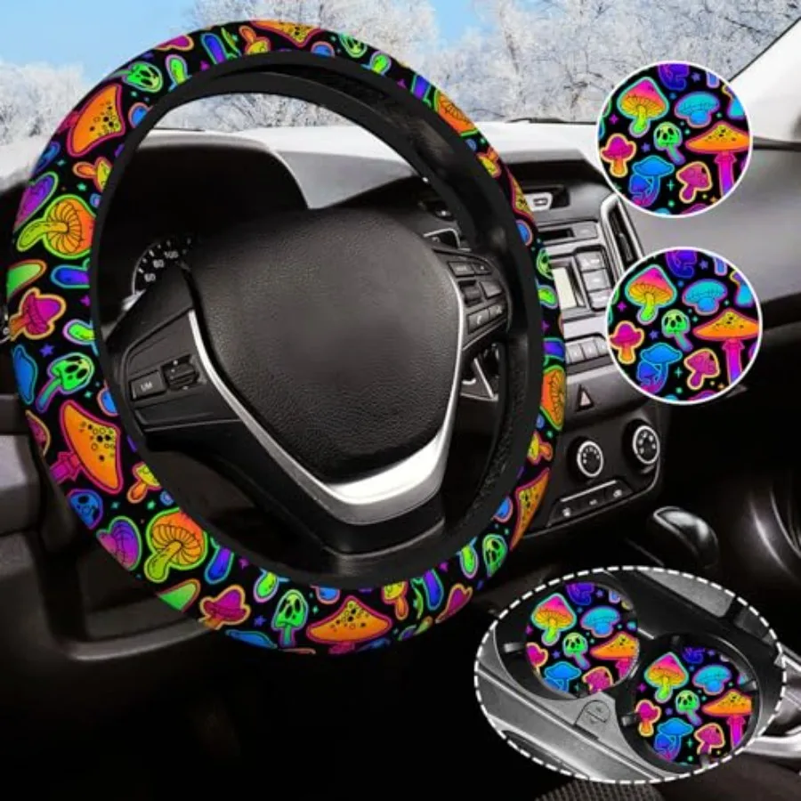 Mushroom Steering Wheel Cover Anti-Slip Universal for 14.5-15 Inch Car Steering Wheel Cover with 2 Pieces Car Coasters Suitable
Mushroom Steering Wheel Cover Anti-Slip Universal for 14.5-15 Inch Car Steering Wheel Cover with 2 Pieces Car Coasters Suitable