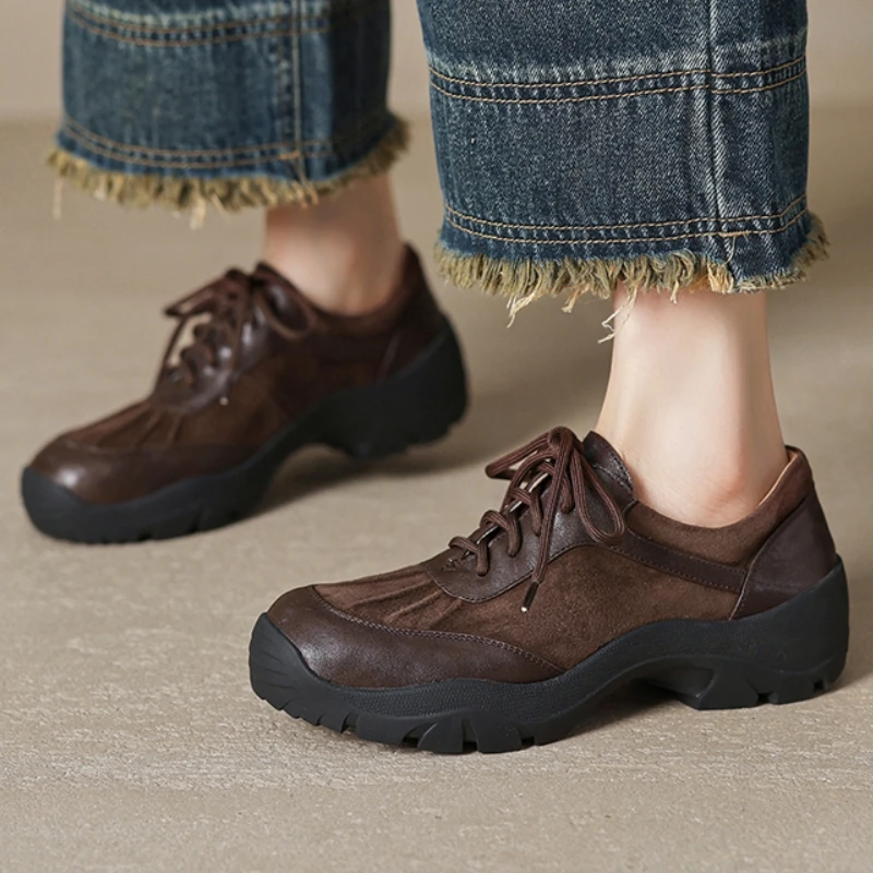 2026 New Women's Loafers Flats Shoes Spring Autumn Suede Leather Casual Brown Lace-up Walking Work Shoes Brown Flats Comfortable
2026 New Women's Loafers Flats Shoes Spring Autumn Suede Leather Casual Brown Lace-up Walking Work Shoes Brown Flats Comfortable