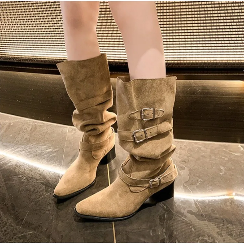 Long Boots Women 2026 Spring and Autumn New Style Fashionable Pointed-toe, Thick-heeled, Two-piece Belt-buckle High Boots,35-40
Long Boots Women 2026 Spring and Autumn New Style Fashionable Pointed-toe, Thick-heeled, Two-piece Belt-buckle High Boots,35-40