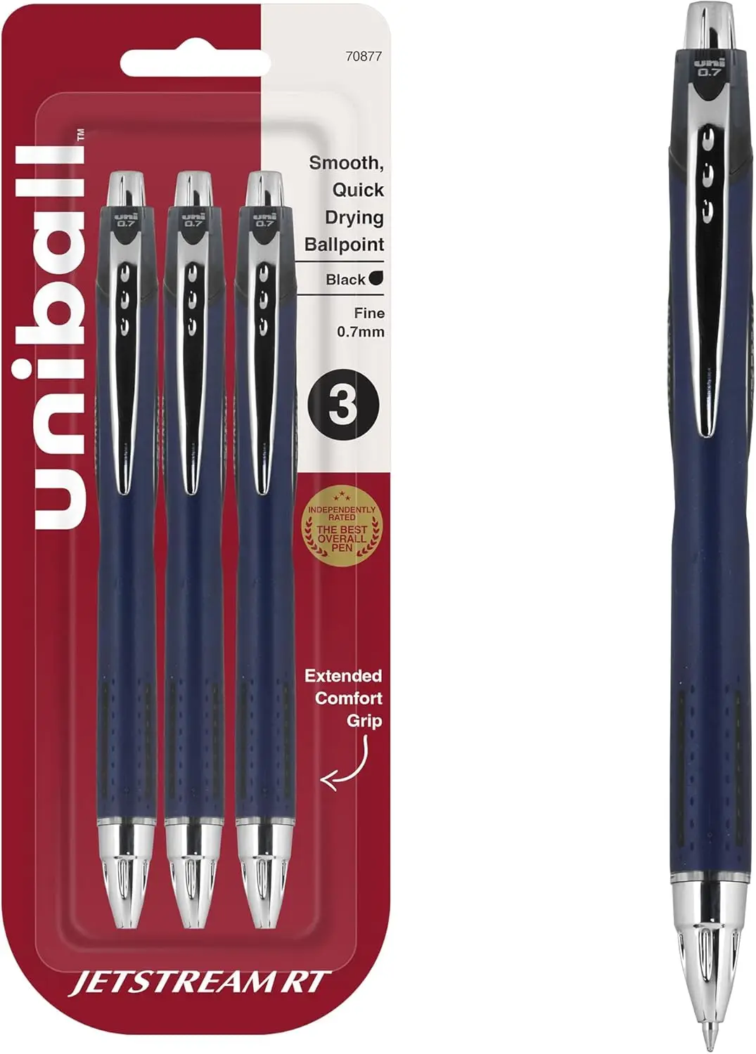 Top-Rated Ballpoint Pens, Pack of 3 - Smooth Hybrid Ink, Quick-Drying, Fine Point 0.7mm
Top-Rated Ballpoint Pens, Pack of 3 - Smooth Hybrid Ink, Quick-Drying, Fine Point 0.7mm