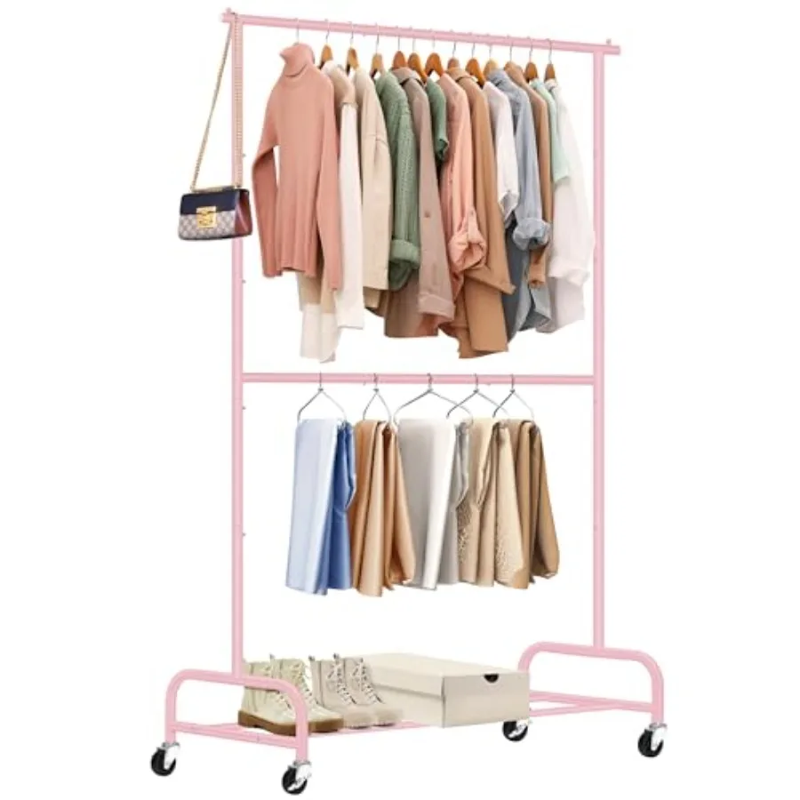 Double Rod Heavy Duty Clothes Racks for Hanging Clothing, Metal Rolling Garment Rack With Wheels Clothes Hanger Rack Wardrobe R
Double Rod Heavy Duty Clothes Racks for Hanging Clothing, Metal Rolling Garment Rack With Wheels Clothes Hanger Rack Wardrobe R