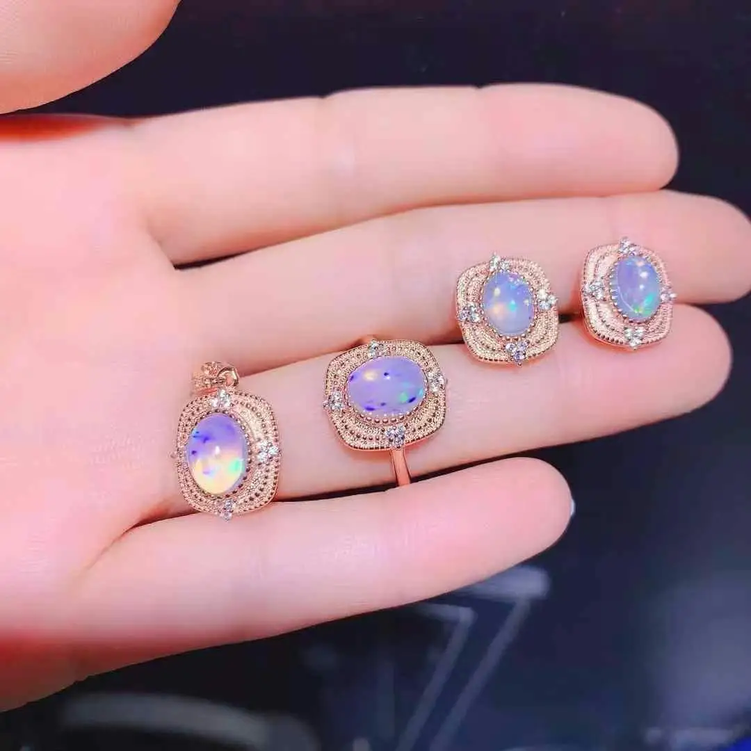 The Best 100% Natural Real Opal Set 925 Sterling Silver1pc Natural opal Ring,1pc Natural Opal Pendant,2pcs Natural Opal Earring
The Best 100% Natural Real Opal Set 925 Sterling Silver1pc Natural opal Ring,1pc Natural Opal Pendant,2pcs Natural Opal Earring
