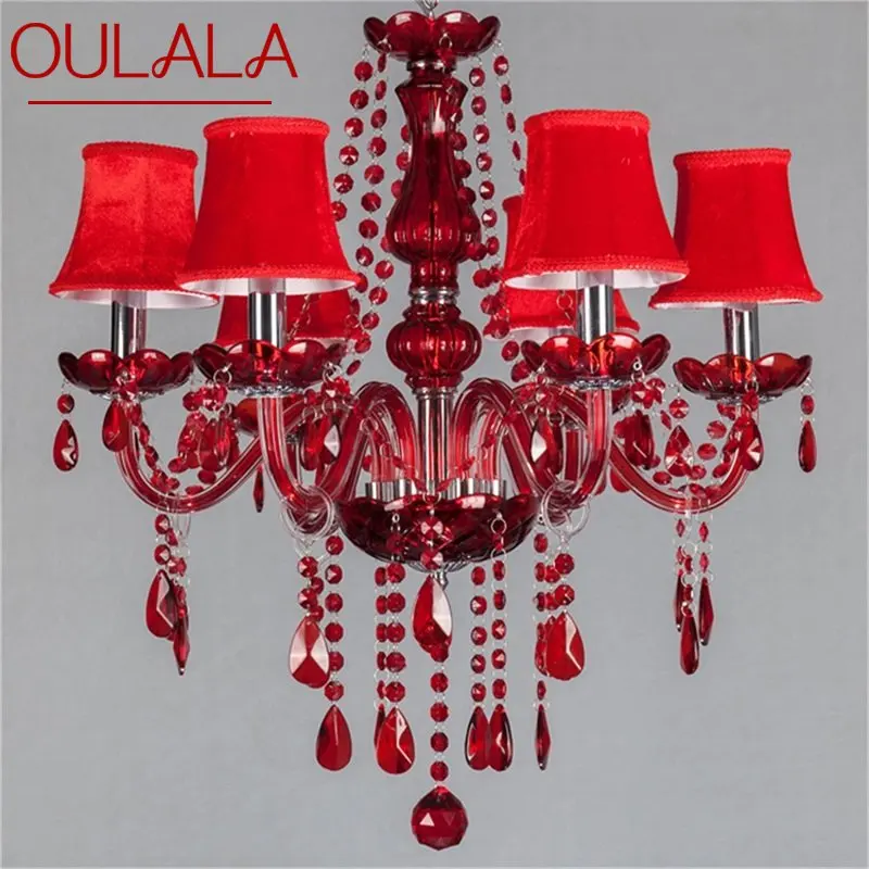 OULALA European Style Chandelier Red Pendant Crystal Candle Luxury LED Light Fixtures Modern Indoor for Home Living Room
OULALA European Style Chandelier Red Pendant Crystal Candle Luxury LED Light Fixtures Modern Indoor for Home Living Room